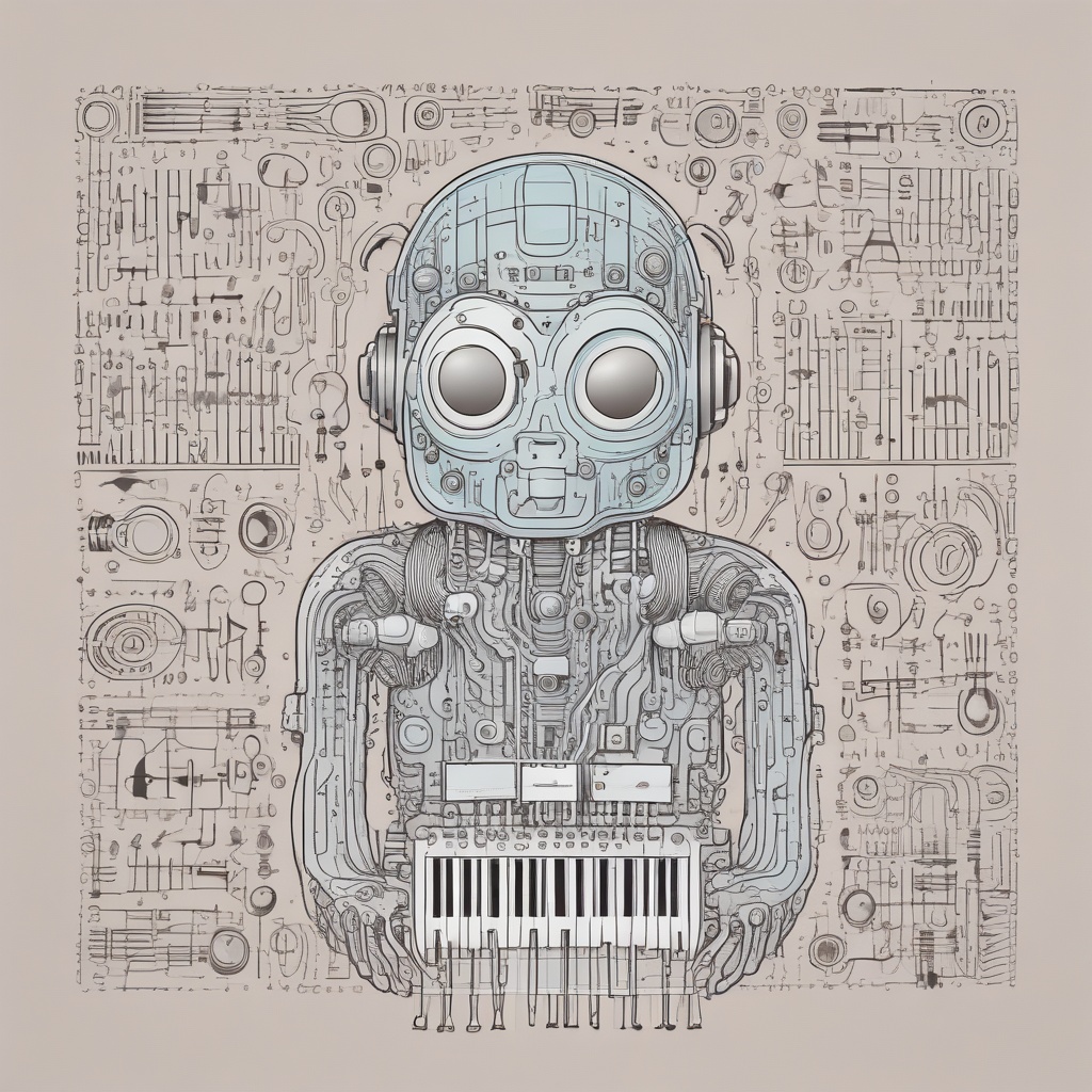 Illustration of AI music generation